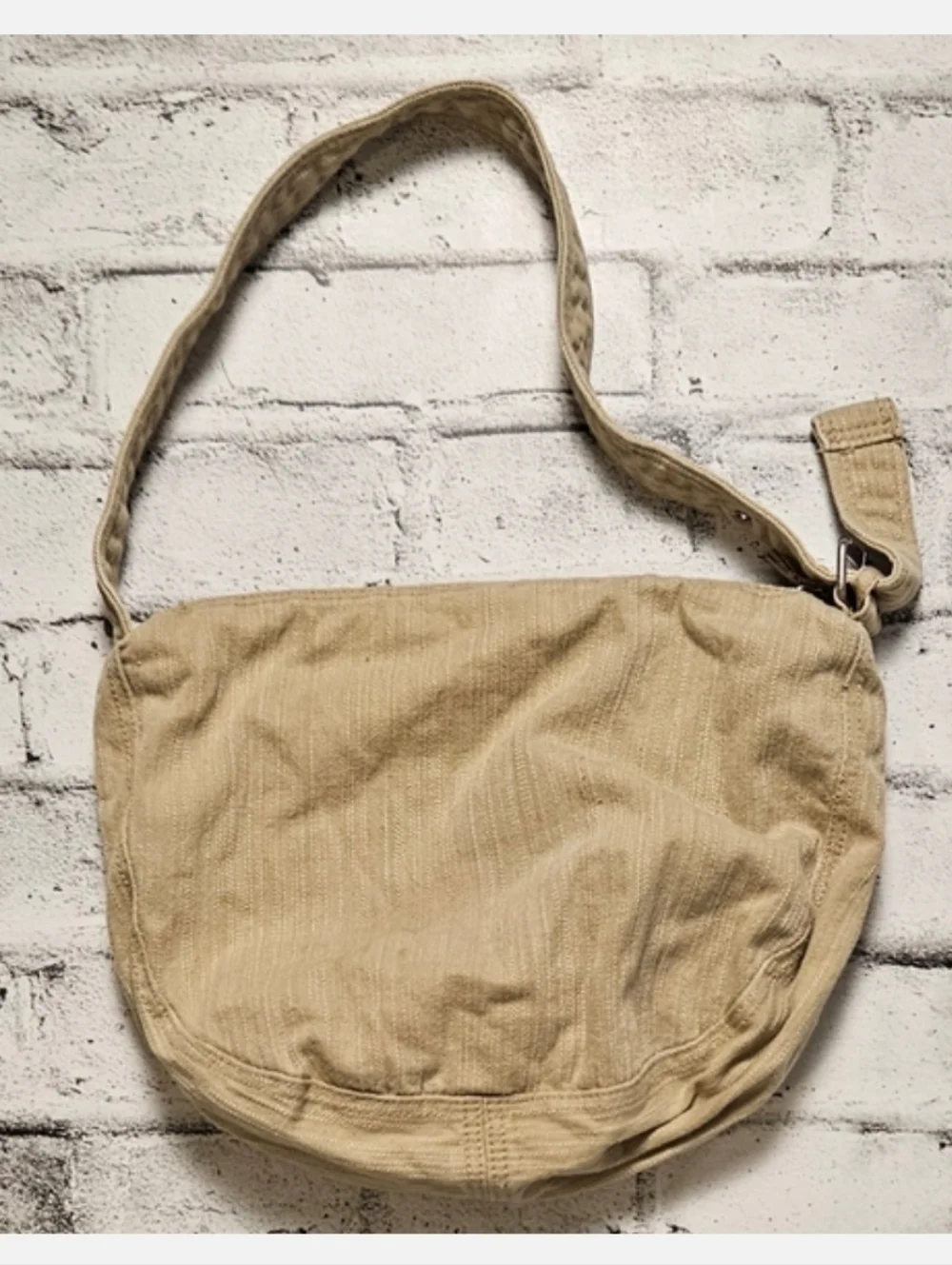 Vintage Levi’s Beige Canvas Shoulder Bag Floral Lined Y2K Hobo Purse